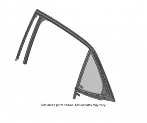 Rear left glass seal with triangle glass Chevrolet Equinox 18 with chrome molding, tinted