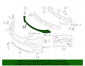 Lower grille of the front bumper Hyundai Sonata 11-14 under fog lights