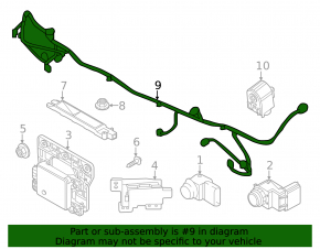 Wiring for the front bumper of the Kia Niro 23-26 EV, without parking sensors