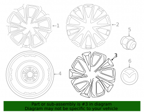 Wheel disk R17 Mazda CX-5 22-25 dark gray, type 1