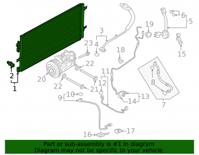Air conditioning radiator condenser Porsche Macan 15-