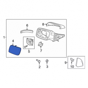 Mirror element left Ford Explorer 20-