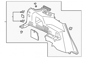 Left arch trim Ford Explorer 20 - black