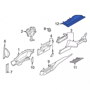 Ford Escape MK4 20-24 passenger footwell trim, black