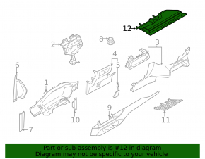 Ford Escape MK4 20-24 passenger footwell trim, black
