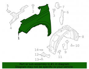 Front right wing Lincoln Corsair 20-