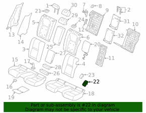 Isofix rear seat pad, 2nd row, Land Rover Range Rover Velar 18-23, black