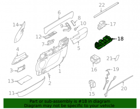 Front left window control for Land Rover Discovery 17-23