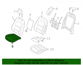 Driver's seat lower trim for Ford Escape MK4 23-25, black leather with perforation
