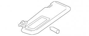 Right visor Mazda CX-9 16 - gray, plastic, without hook