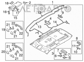 Right visor Mazda CX-9 16 - gray, plastic, without hook