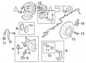 ABS sensor rear right VW Golf 15-