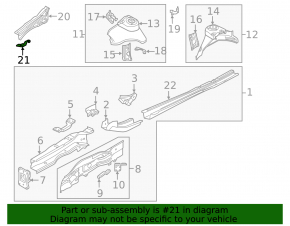 Lower left wing bracket VW Jetta 19-