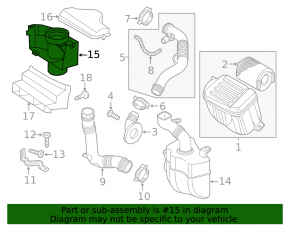 Air intake rear part VW Jetta 11-18 USA 2.0