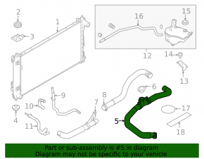 Upper Cooling Hose Nissan Altima 19-24 2.5