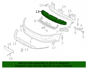 Front Bumper Absorber VW CC 13-17 Rest