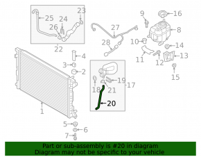 Cooling system pipe left Audi Q7 16-19 3.0