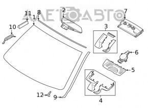 BMW 3 G20 19-24 windshield for rain sensor, camera and projection, sand, chips