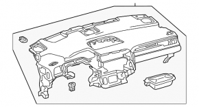Torpedo front panel without AIRBAG Lexus RX350 16-19 black