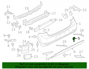 VW Golf 15-17 rear bumper tow hook plug loop torn off