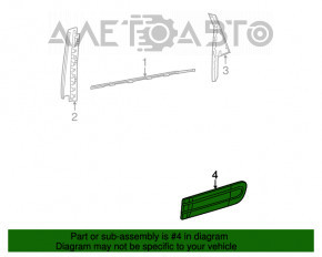 Door trim lower rear right Fiat 500L 14-16 with chrome, black