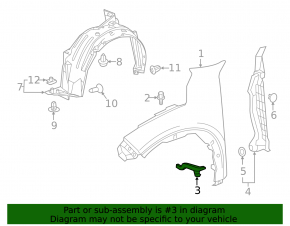 Lower Front Left Fender Bracket Honda HR-V 16-18