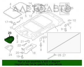 Front light Mini Cooper Clubman R55 07-14 black, under sunroof