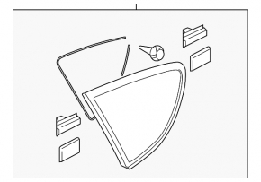 Subaru B9 Tribeca rear right window with defective rubber seal