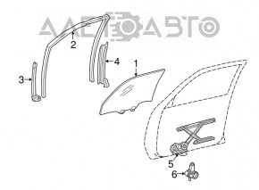 Lexus ES300 ES330 front right door glass with a scratch