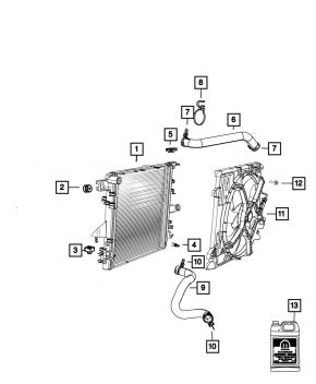 Radiator cooling water Jeep Wrangler 07-17 3.6