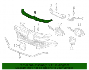 Upper grille molding for the 2018-20 Honda Fit 15-20