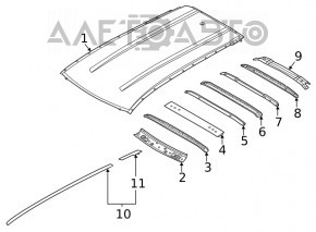 Left roof lining for Nissan Rogue 21-26, mounting brackets