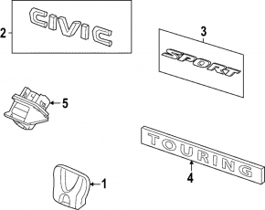 Honda emblem for the tailgate of the Honda Civic XI FE/FL 22-26 5d