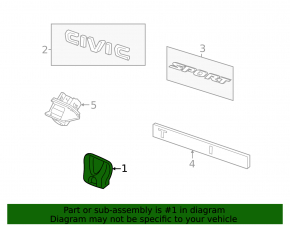 Honda emblem for the tailgate of the Honda Civic XI FE/FL 22-26 5d
