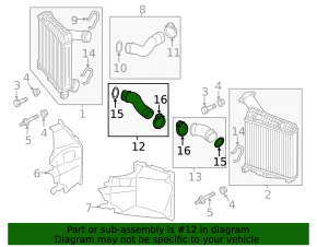 Intercooler pipe lower right Audi Q7 4L 10-15 3.0 TDI