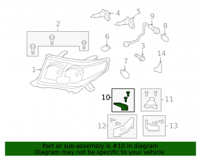 Upper left right headlight mount for Toyota Land Cruiser 2008-2015 pre-rest