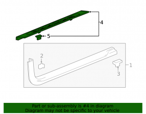 Door sill trim front left Chevrolet Camaro 16-23 convertible exterior