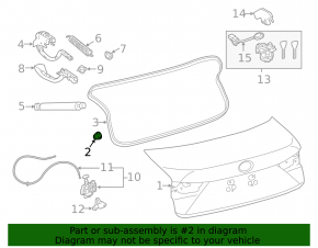 Trunk lid bumper Toyota Avalon 13-18