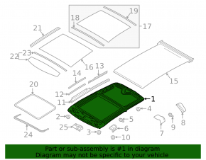 Sunroof mechanism frame Infiniti QX50 19-25