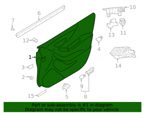 Door trim card front right Subaru Forester 19-24 SK black with gray insert, scratches