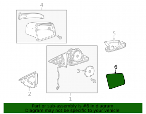 Left mirror element Mercedes W212 10-16 heated, aspherical