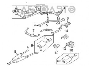Catalytic converter right Infiniti G35 4d 06-07