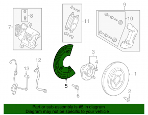 Brake Disc Cover Rear Right Ford Explorer 11-12
