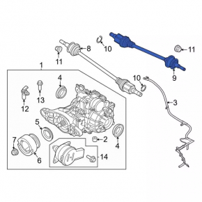 Drive axle rear left Ford Edge 19-24 rusty