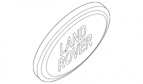 The LAND ROVER emblem is on the tailgate of the Land Rover Range Rover Velar 18-23.