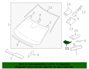 Mazda CX-9 16 interior mirror trim - for camera