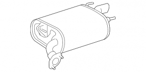Muffler rear part barrel right Lexus ES350 07-09