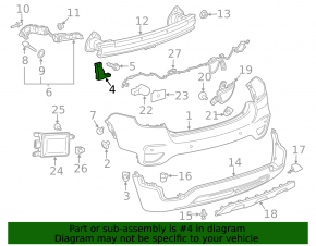 Rear bumper mount right lower Chevrolet Trax 15-22