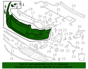 Bare front bumper Audi A6 C7 12-15 without parking sensors, s-line pkg