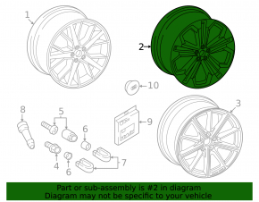 Wheel disk R22 x 10J ET21 Audi Q8 19-23 curb, dent